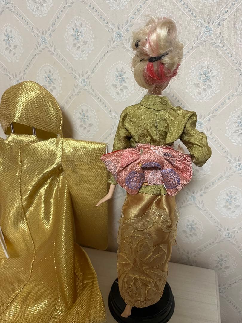 バービーゴールド無垢着物ウエディング8点セット