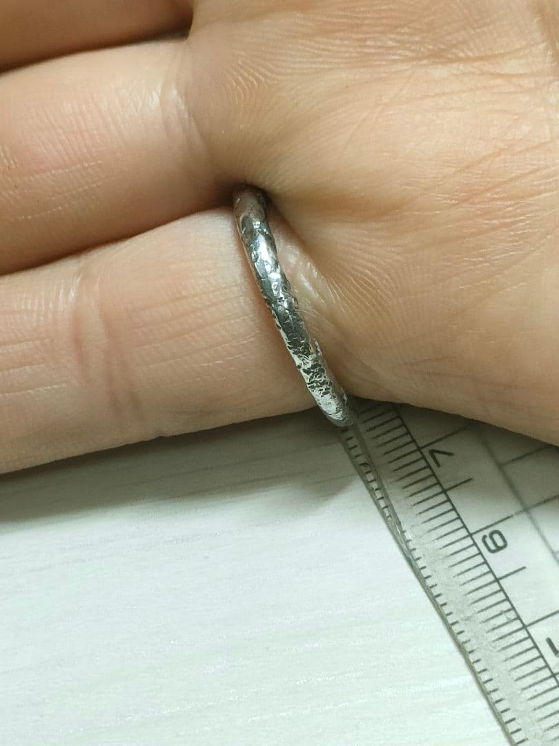 ナバホスタンプ甲丸シルバーリング 11号幅2.5ミリ厚み2.7ミリ