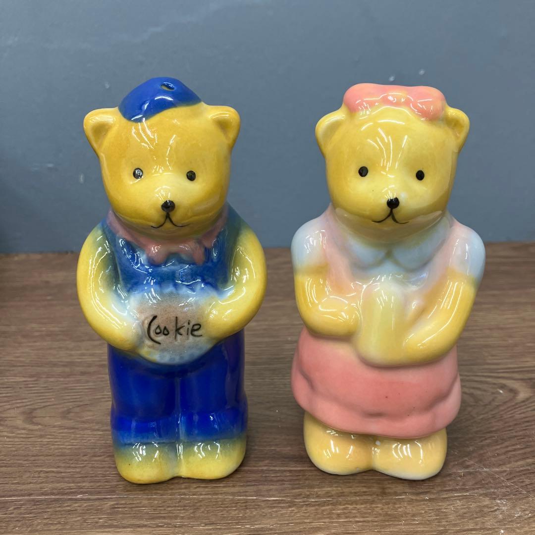 E-2 桂由美 木製汁椀 5客 クマの箸置き 調味料入れセット 葉っぱ型小皿付き