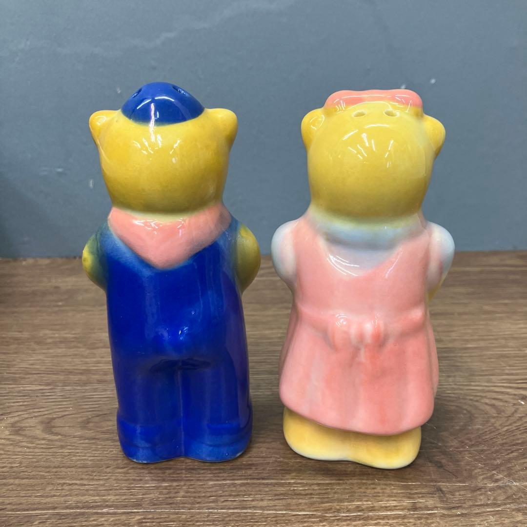 E-2 桂由美 木製汁椀 5客 クマの箸置き 調味料入れセット 葉っぱ型小皿付き