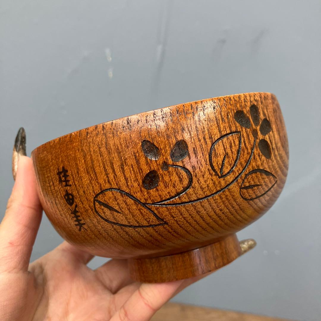 E-2 桂由美 木製汁椀 5客 クマの箸置き 調味料入れセット 葉っぱ型小皿付き