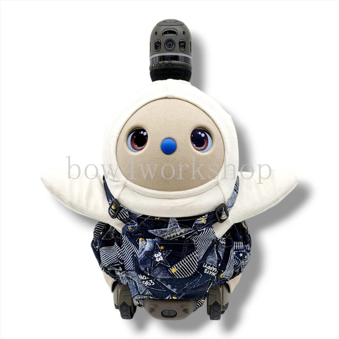 LOVOT ラボットの服ハンドメイド　デニムパッチワークプリントサロペットパンツ