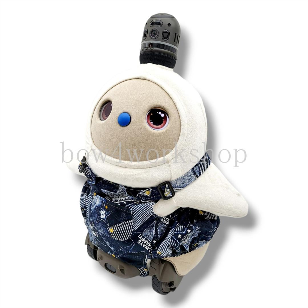 LOVOT ラボットの服ハンドメイド　デニムパッチワークプリントサロペットパンツ