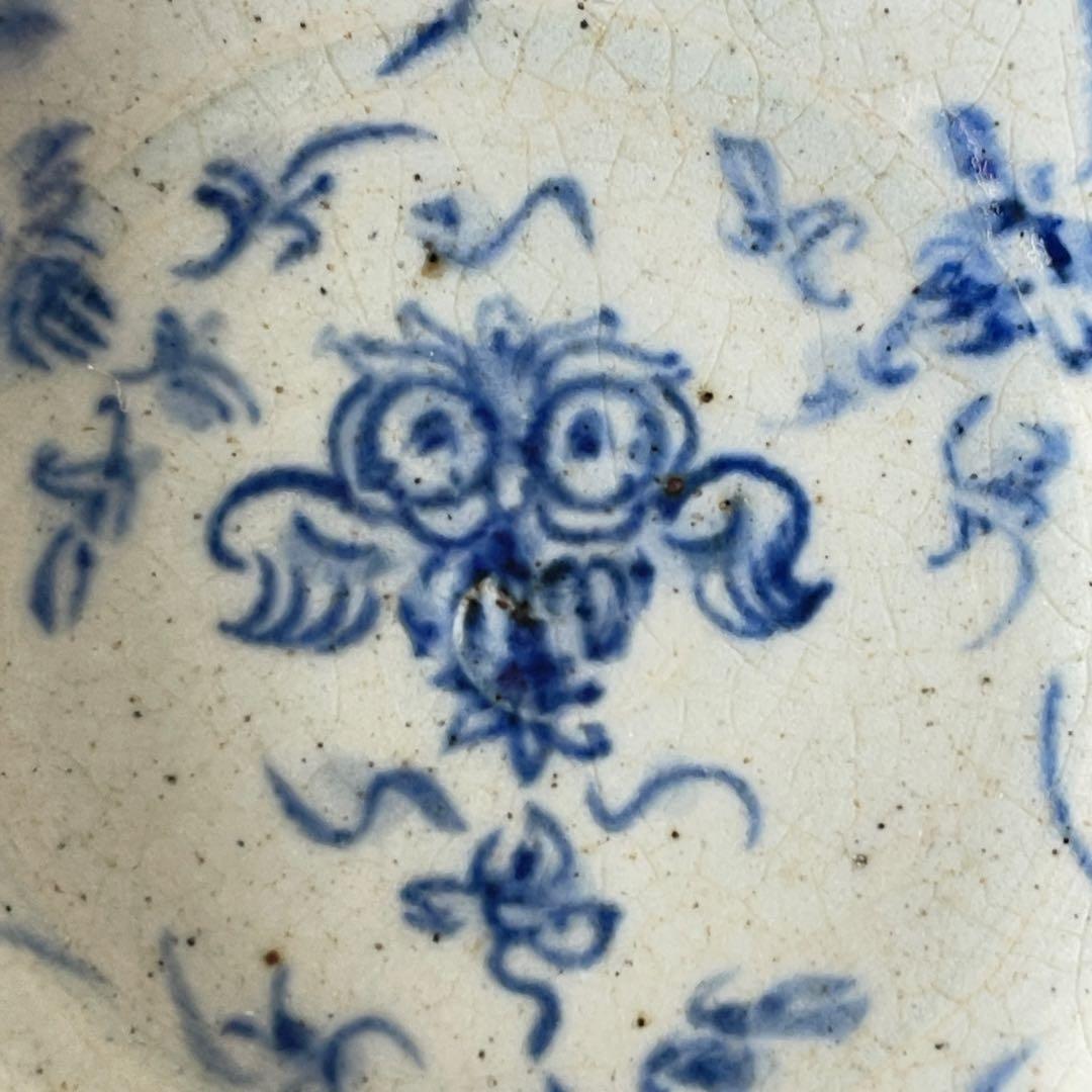 【新品未使用】陶芸家イムサエム 染付 梟紋輪花皿