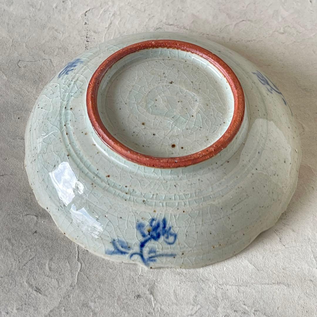 【新品未使用】陶芸家イムサエム 染付 梟紋輪花皿