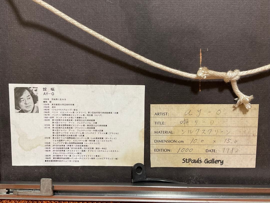 靉嘔 AY-O（アイオウ) シルクスクリーン 『囀り- D』 直筆サイン入