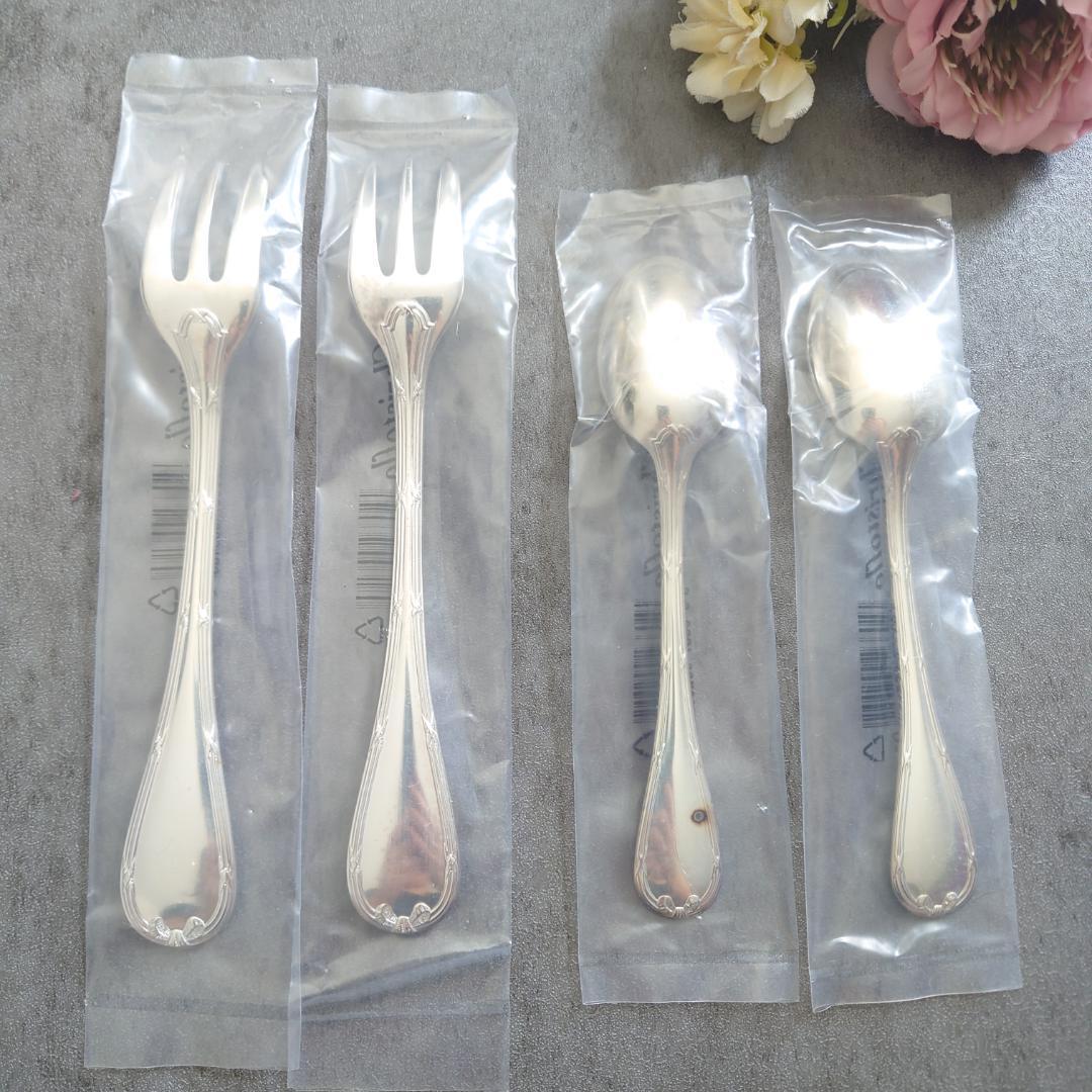 クリストフル リュバン ケーキフォーク コーヒースプーン 未開封 4点 紙箱入り