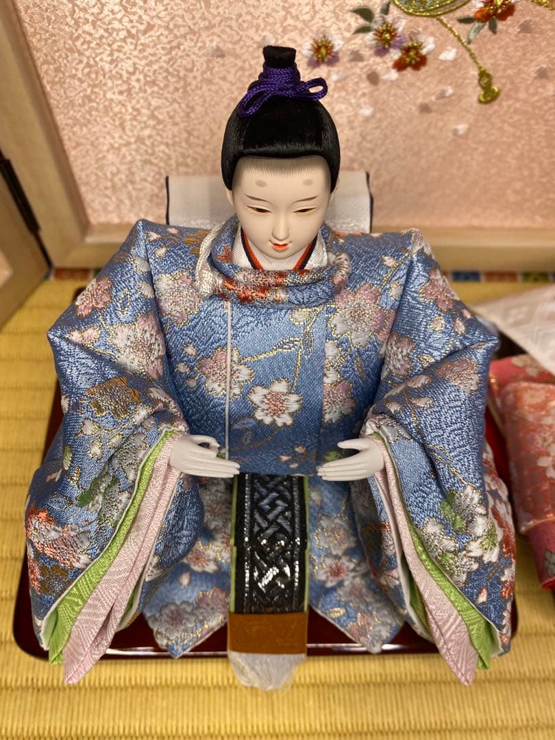 雛人形　親王飾り収納セット・頭　梛葉　作・間口約５５×奥行約３３×高さ約５３㎝