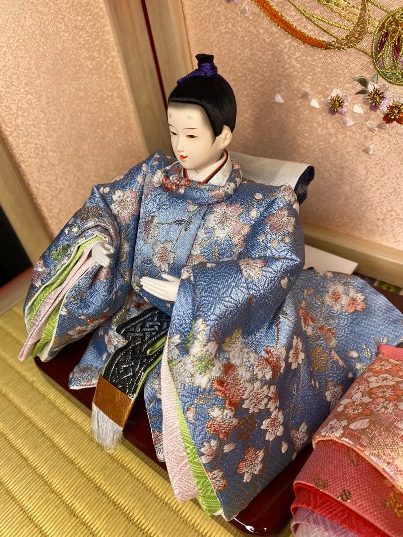 雛人形　親王飾り収納セット・頭　梛葉　作・間口約５５×奥行約３３×高さ約５３㎝