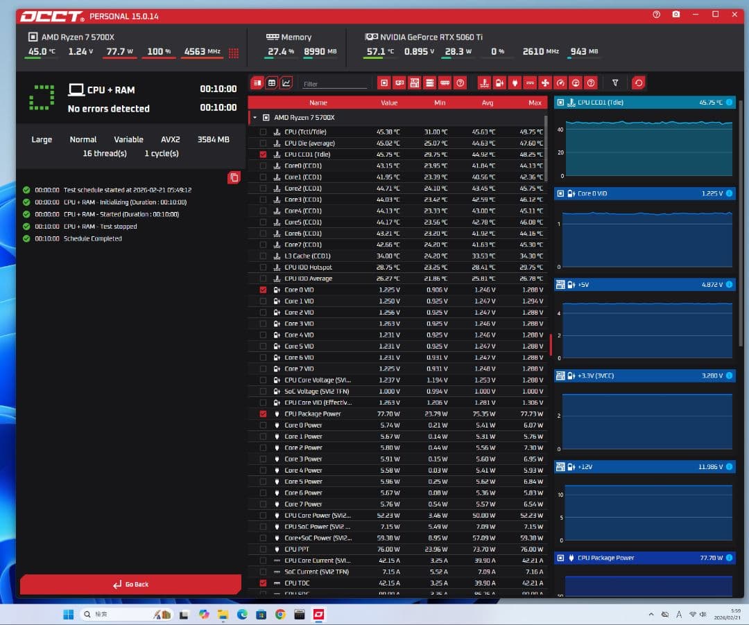 【新品・訳あり】 ゲーミングPC RYZEN7 5700X RTX5060Ti