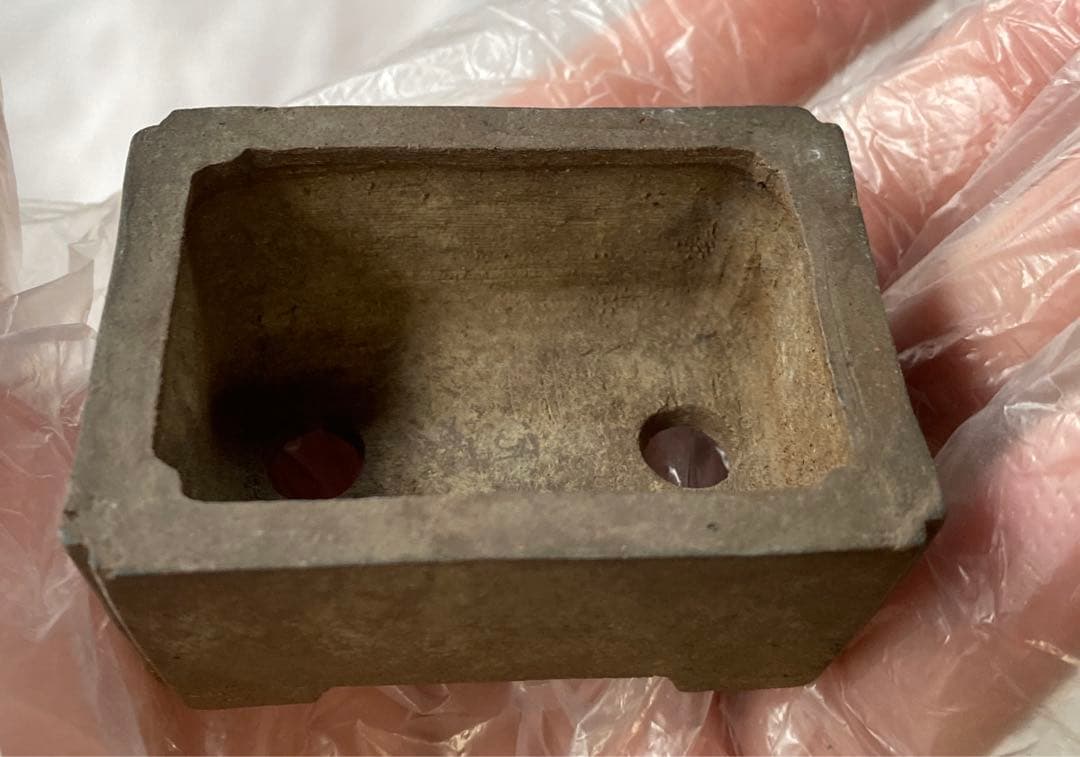 陶雀　雀　小品　盆栽鉢　アンティーク　(C)  (A9)