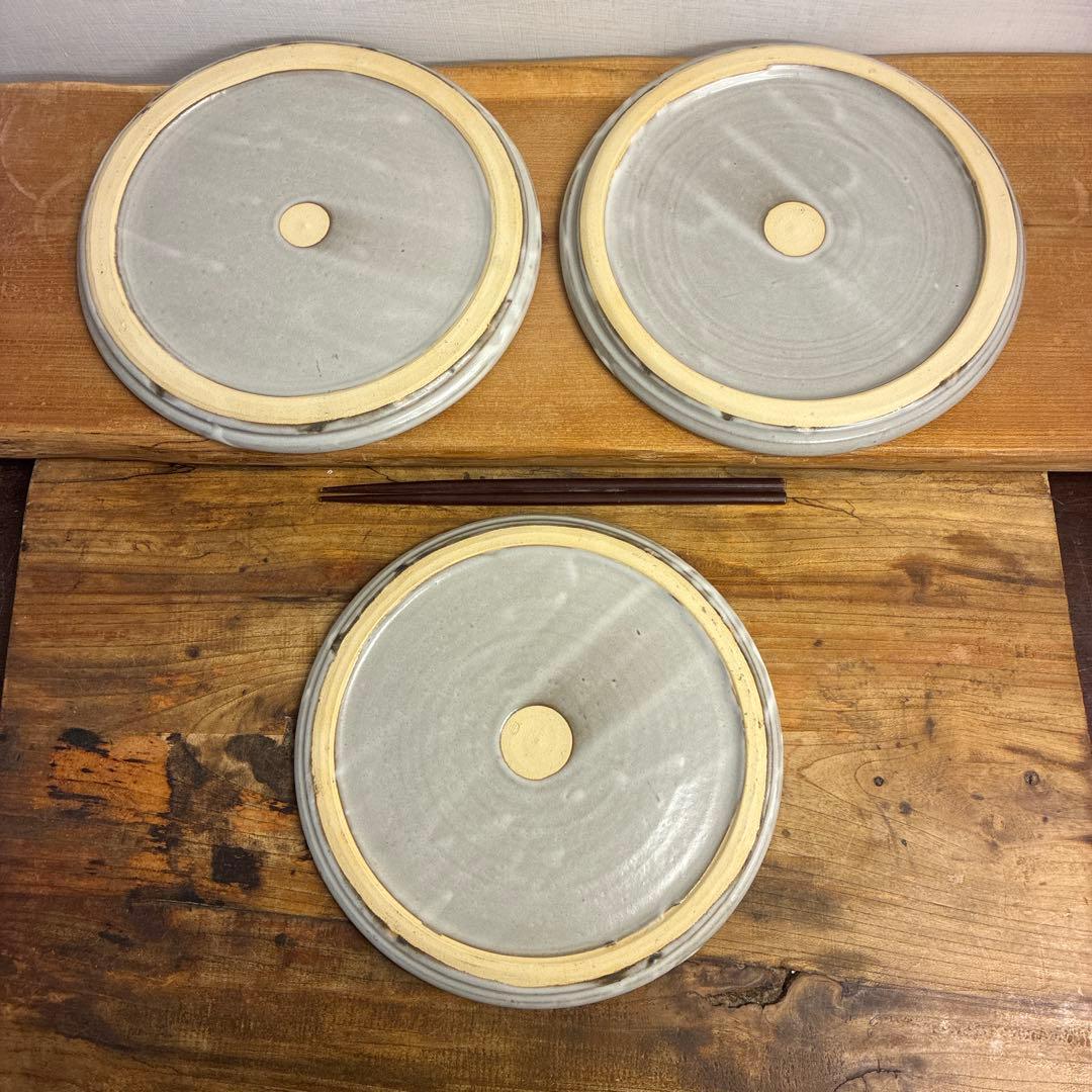 新品　陶器　陶芸作家　プレート皿3枚　306