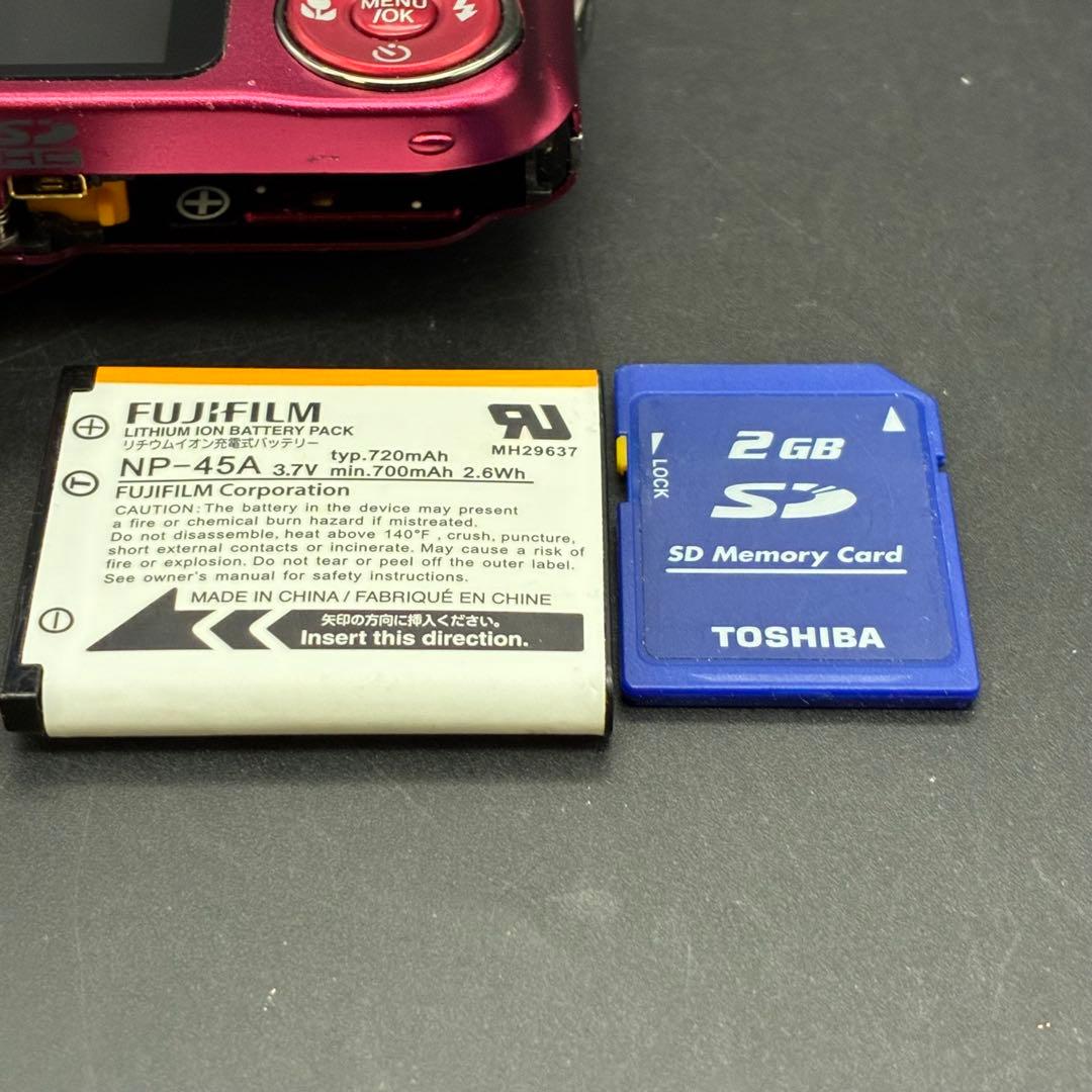 【動作確認済み】FUJIFILM FinePix JX400 レッド　デジカメ