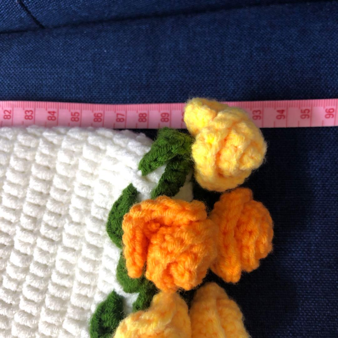 花束ブランケット♡ひざ掛け♡薔薇の花♡ブーケブランケット♡ハンドメイド