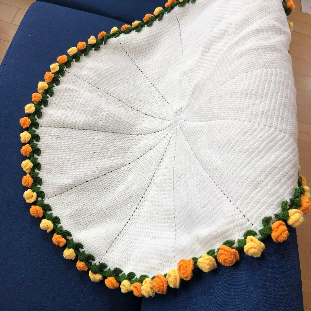 花束ブランケット♡ひざ掛け♡薔薇の花♡ブーケブランケット♡ハンドメイド