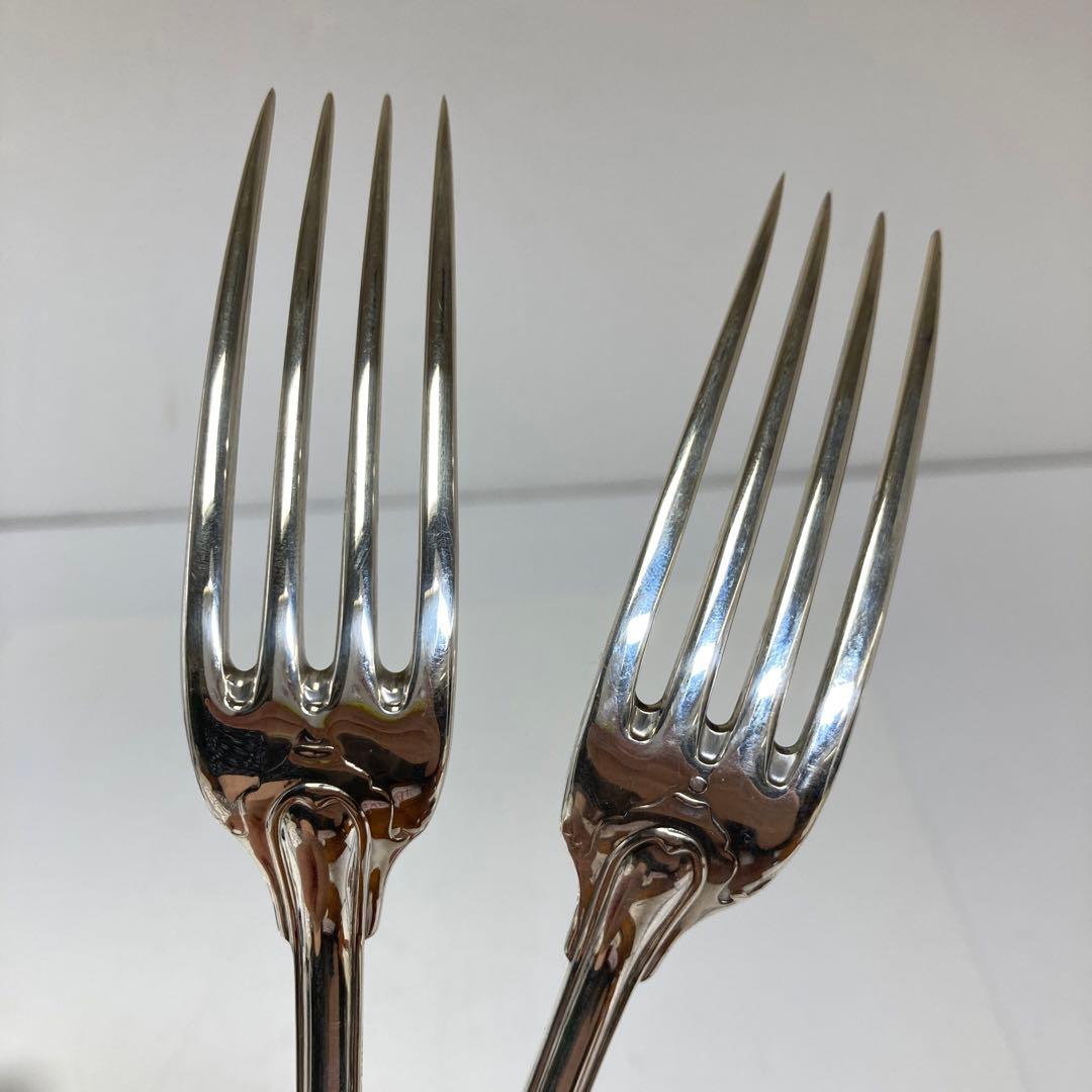 純銀製スプーンフランス　ピュイフォルカミネルヴァホールマーク　　フォーク370g