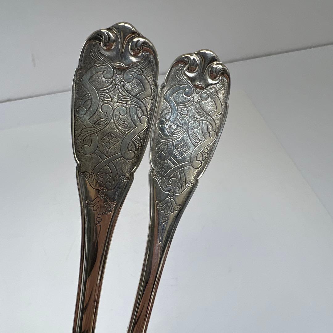 純銀製スプーンフランス　ピュイフォルカミネルヴァホールマーク　　フォーク370g