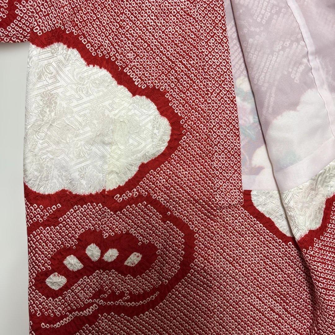 七五三 ３歳 被布 フルセット 一つ身 鶴 総絞り 正絹