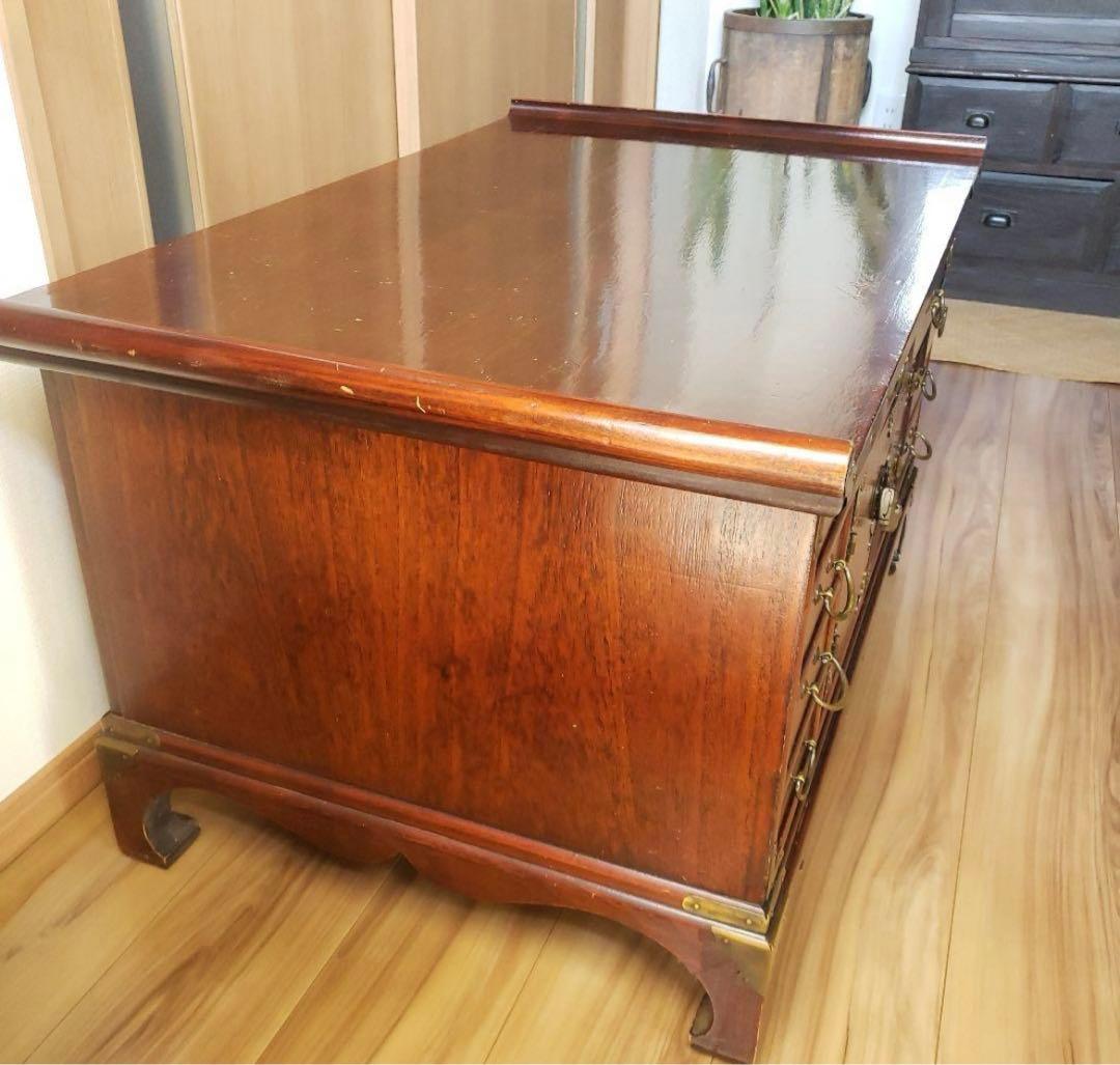 李朝家具　時代箪笥　両面収納　引出し　収納家具　薬箪笥　 鍵付き　飾り棚　真鍮