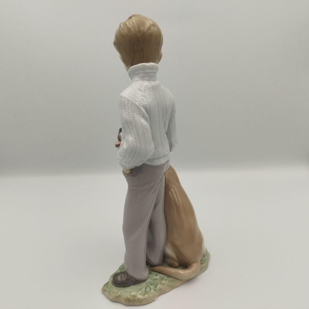 【美品】リヤドロ　僕の親友　フィギュリン 人形 犬 男の子 少年 箱付き