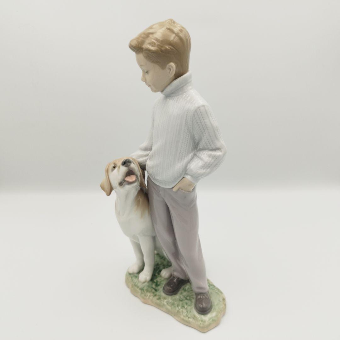 【美品】リヤドロ　僕の親友　フィギュリン 人形 犬 男の子 少年 箱付き