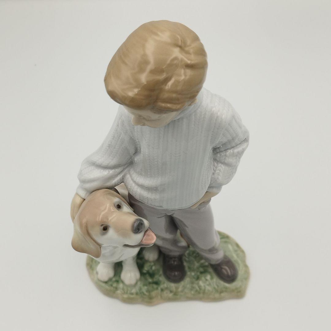 【美品】リヤドロ　僕の親友　フィギュリン 人形 犬 男の子 少年 箱付き