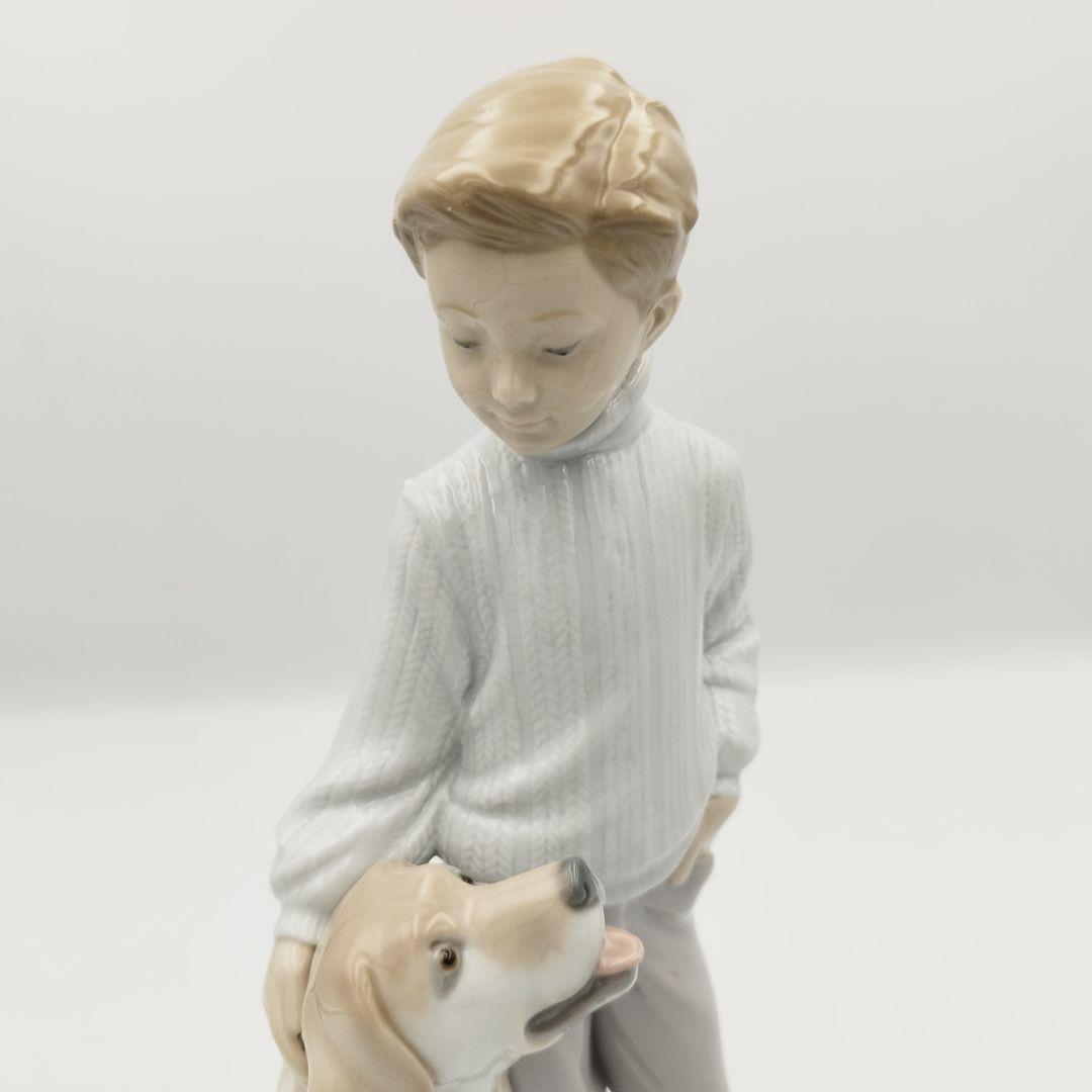 【美品】リヤドロ　僕の親友　フィギュリン 人形 犬 男の子 少年 箱付き