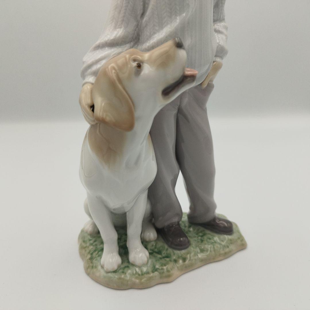 【美品】リヤドロ　僕の親友　フィギュリン 人形 犬 男の子 少年 箱付き