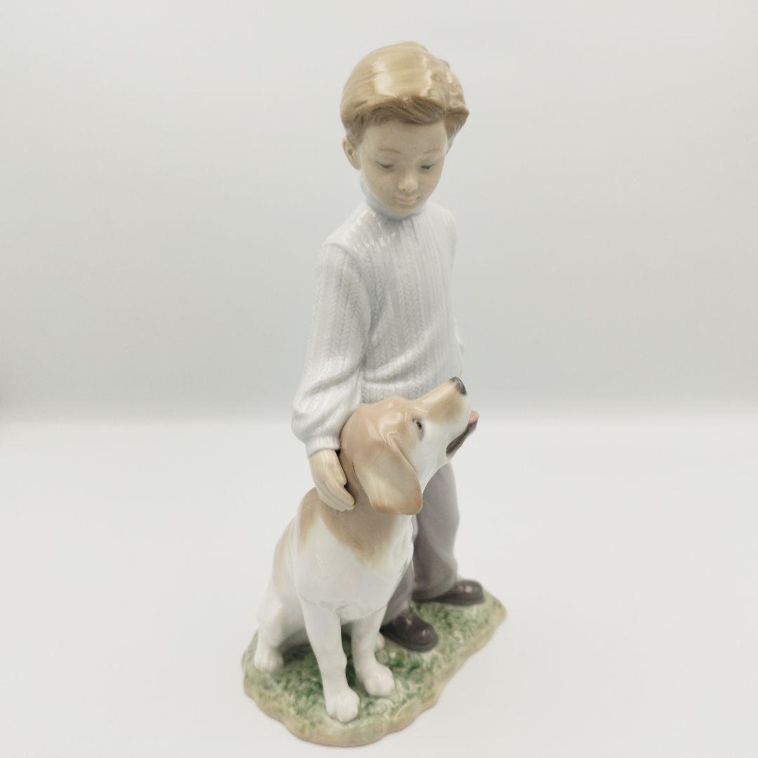 【美品】リヤドロ　僕の親友　フィギュリン 人形 犬 男の子 少年 箱付き