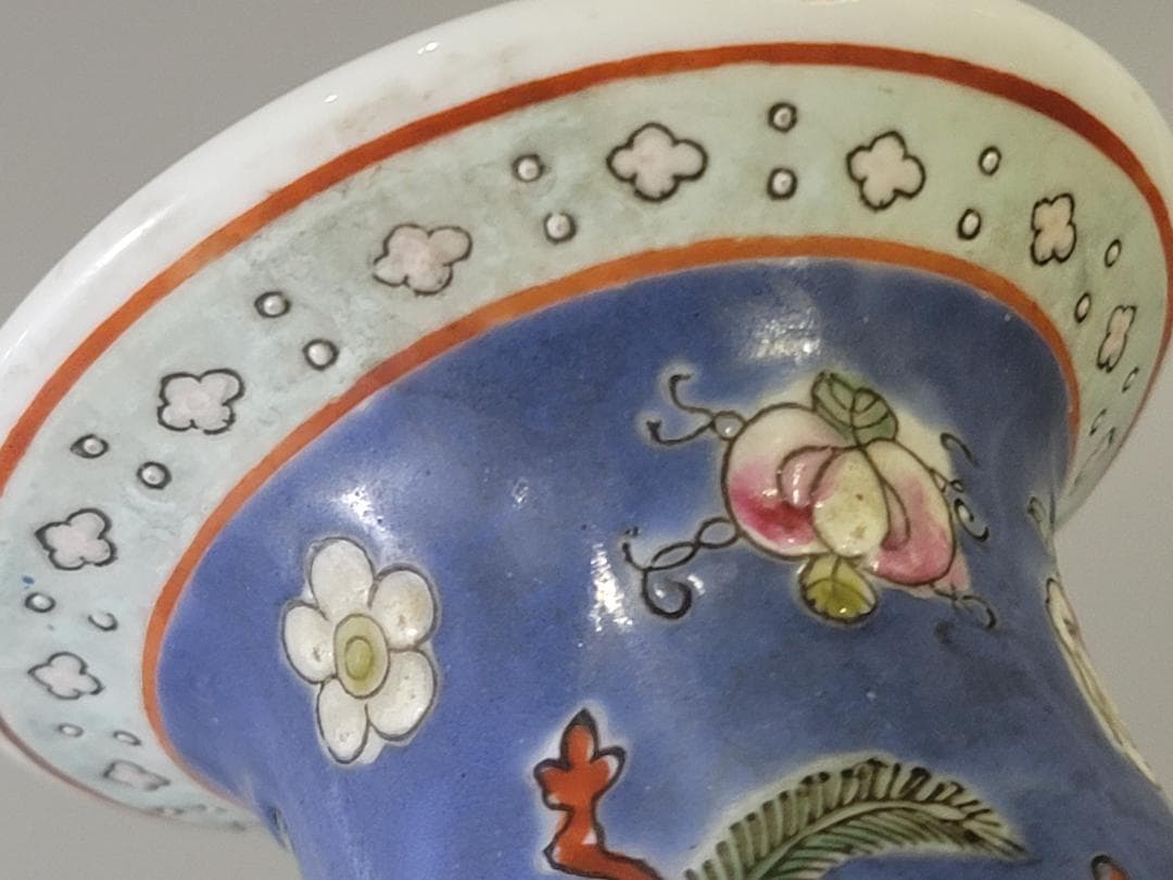 中国 古い 四方 花瓶 同治年製 PR048