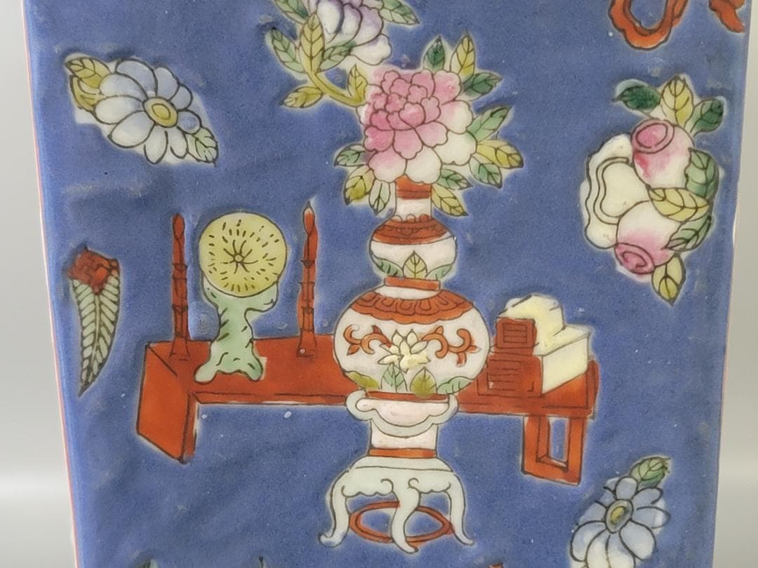 中国 古い 四方 花瓶 同治年製 PR048