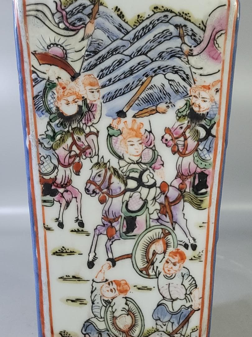 中国 古い 四方 花瓶 同治年製 PR048