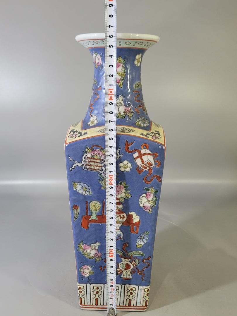 中国 古い 四方 花瓶 同治年製 PR048