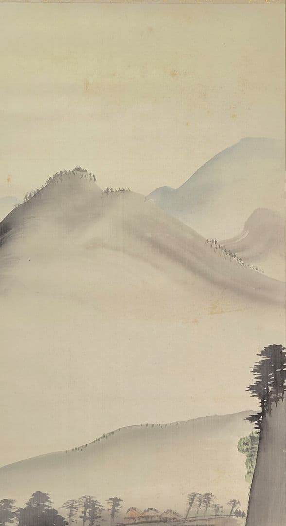諸星成章　山水画　掛け軸　箱無し　書画、骨董品、美術品