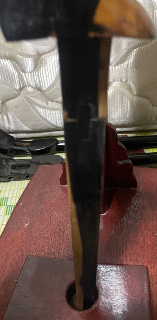 沖縄三線　棹　黒檀？　状態難有り