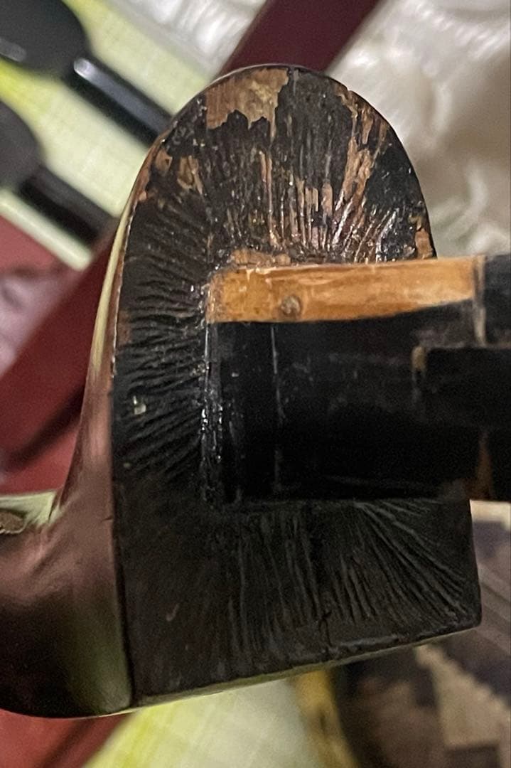 沖縄三線　棹　黒檀？　状態難有り