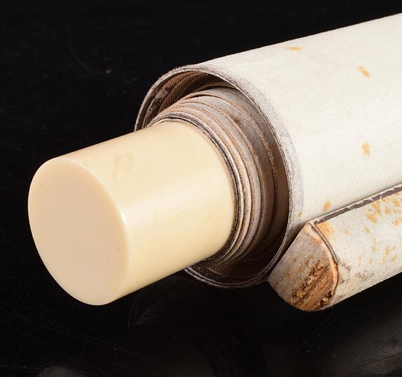 掛軸　前大徳藤井誡堂　一行書　「竹　葉々起清風」　共箱 C　R3698C