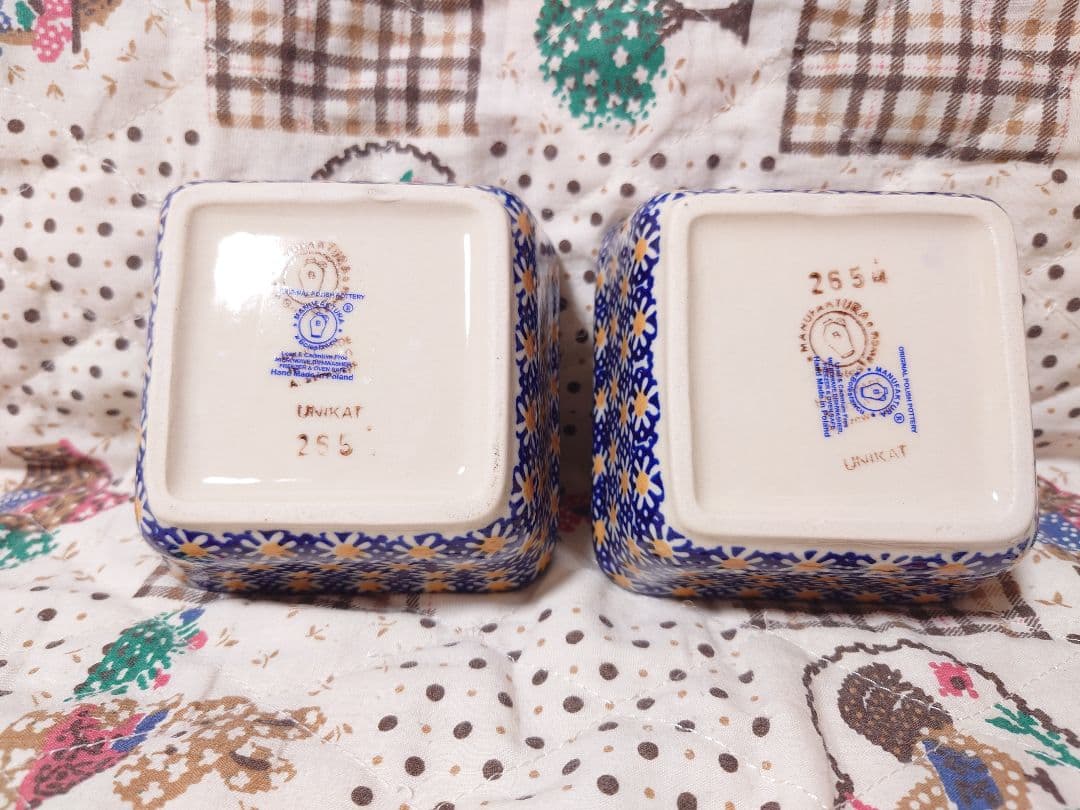 ポーランド食器　ポーリッシュポタリー　スクエアボウル　小鉢