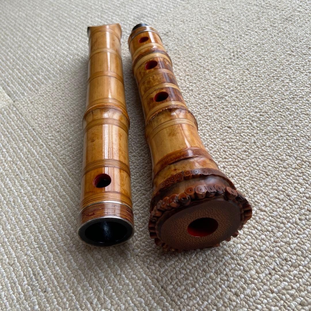 177⭐️尺八 真山銘　一尺六寸管　眞山銘三印　名管