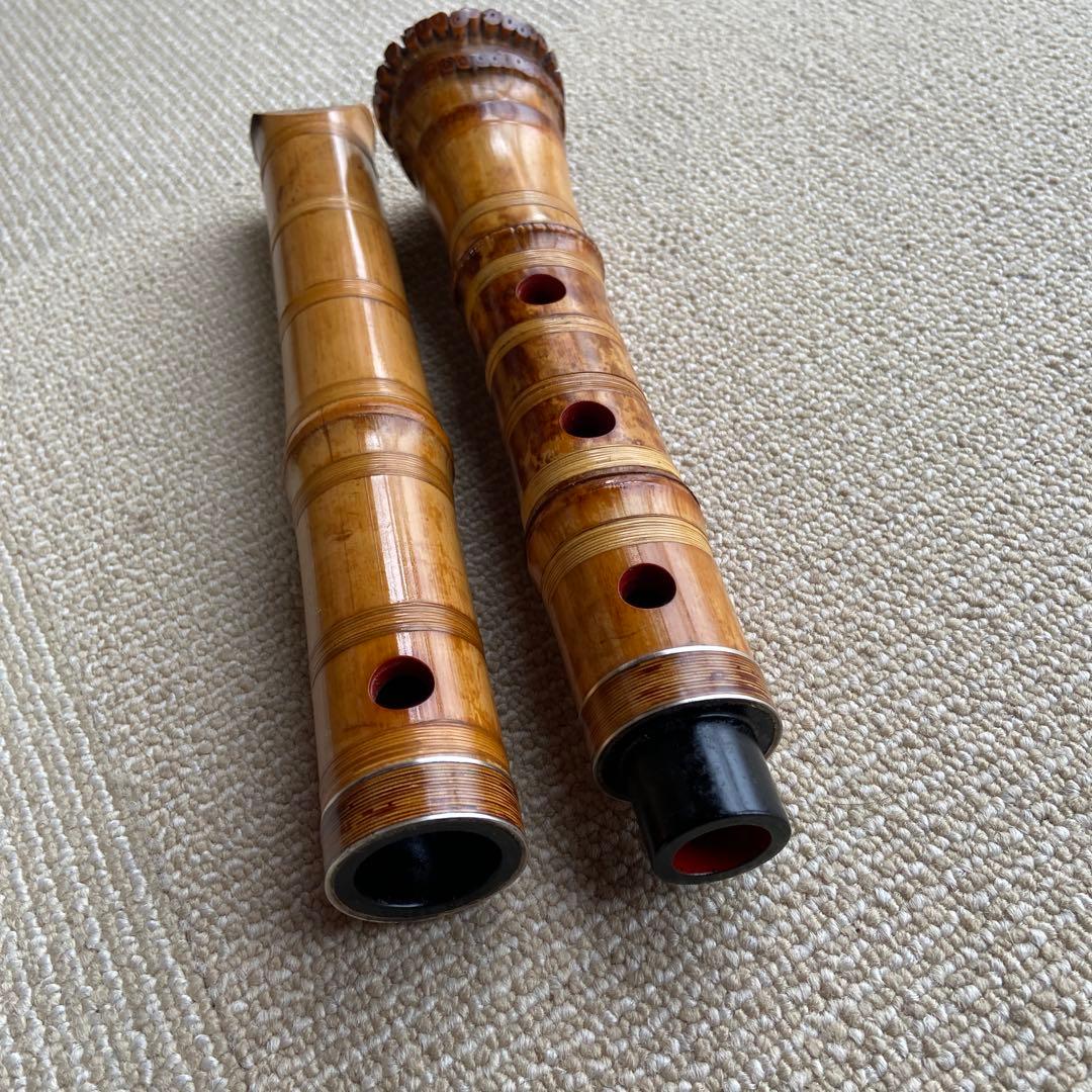 177⭐️尺八 真山銘　一尺六寸管　眞山銘三印　名管