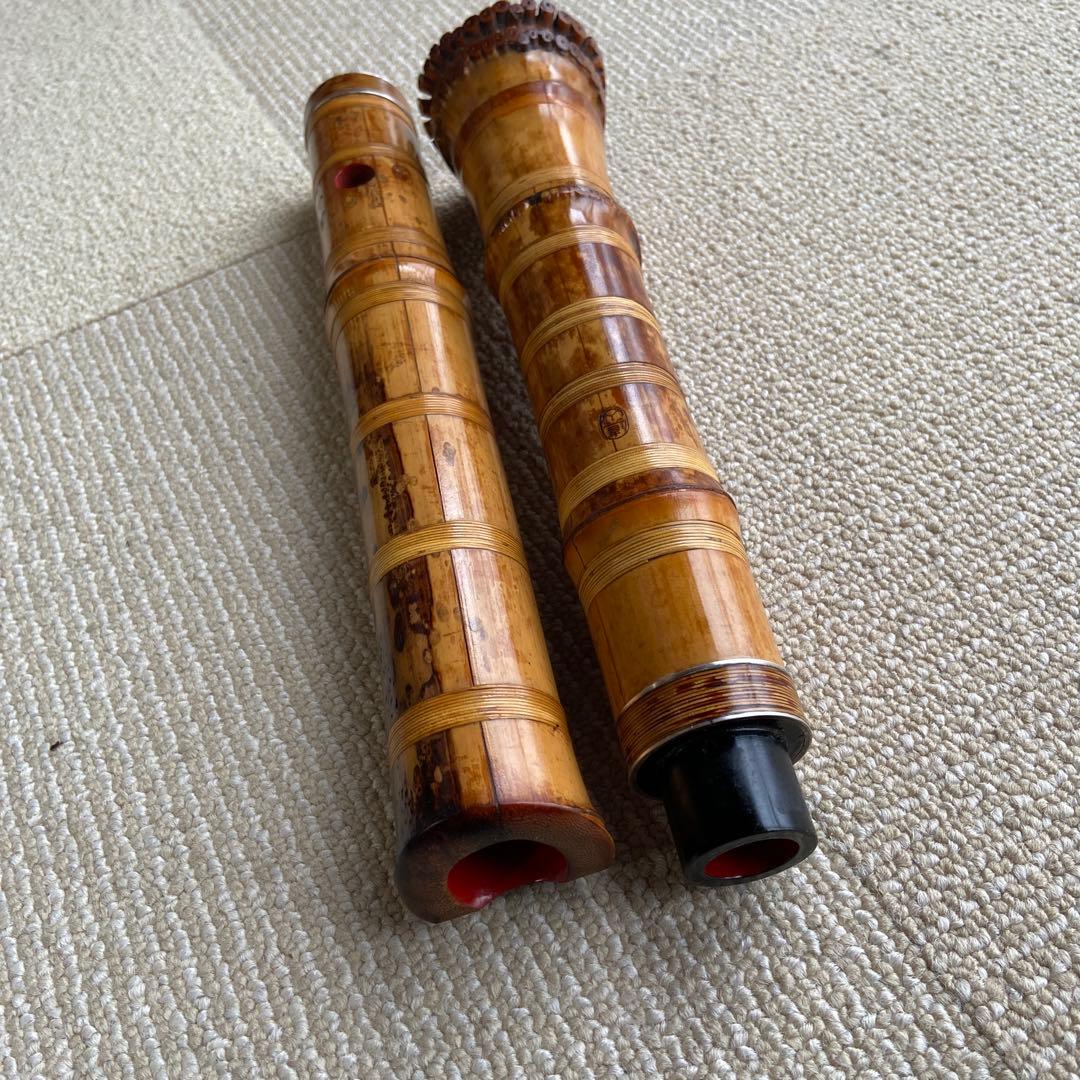 177⭐️尺八 真山銘　一尺六寸管　眞山銘三印　名管