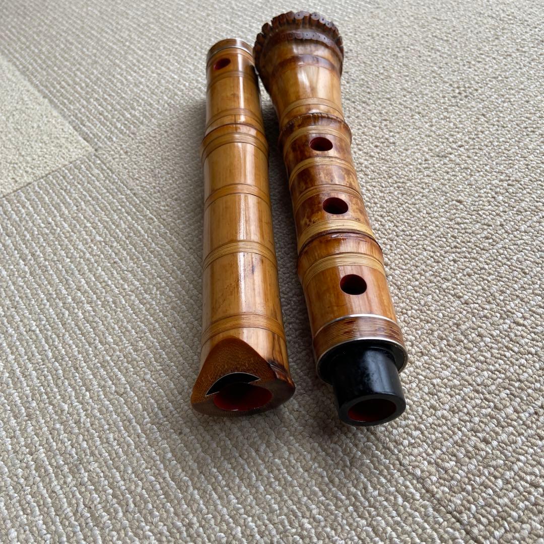 177⭐️尺八 真山銘　一尺六寸管　眞山銘三印　名管