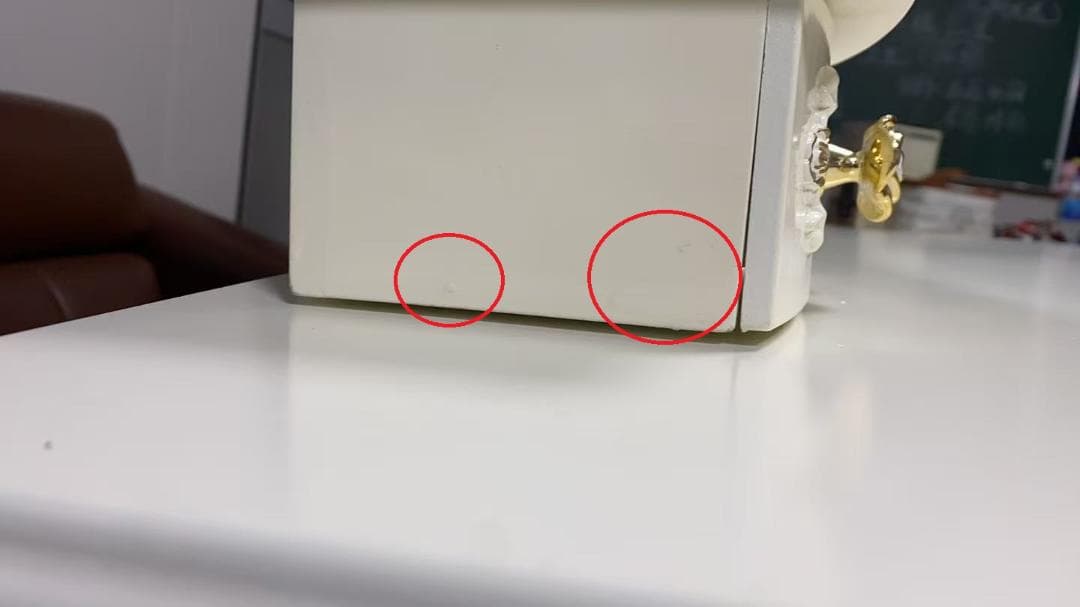 【三色変化ミラー】ホワイト白い彫刻模様ドレッサー 訳あり品109-80-01