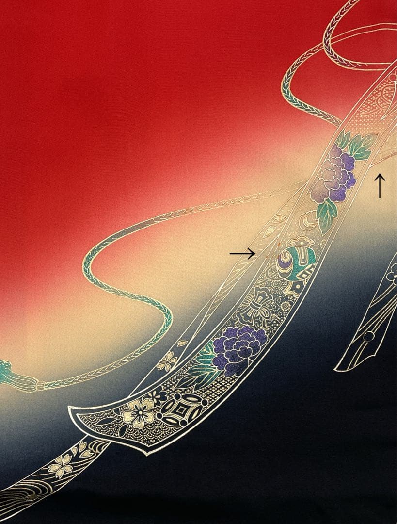 ◎mk-2590　未着用　七五三　女の子　着物　刺繍紋　7歳　　2-6