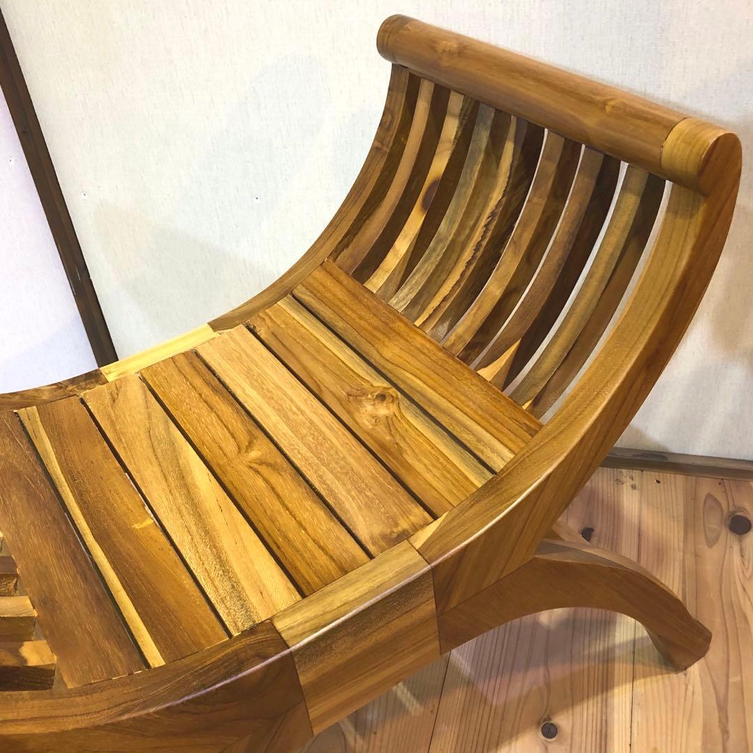 チーク材 スツール 腰掛 木製 椅子 クラブチェア チーク無垢材 アジアン家具