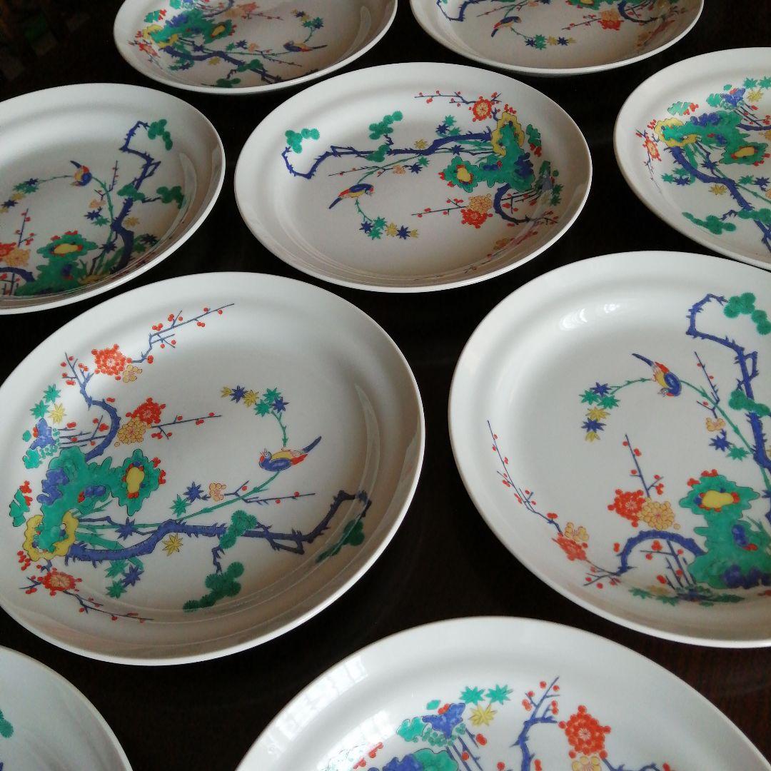 有田焼　柿右衛門様式大皿　10枚　27.8cm　昭和中期