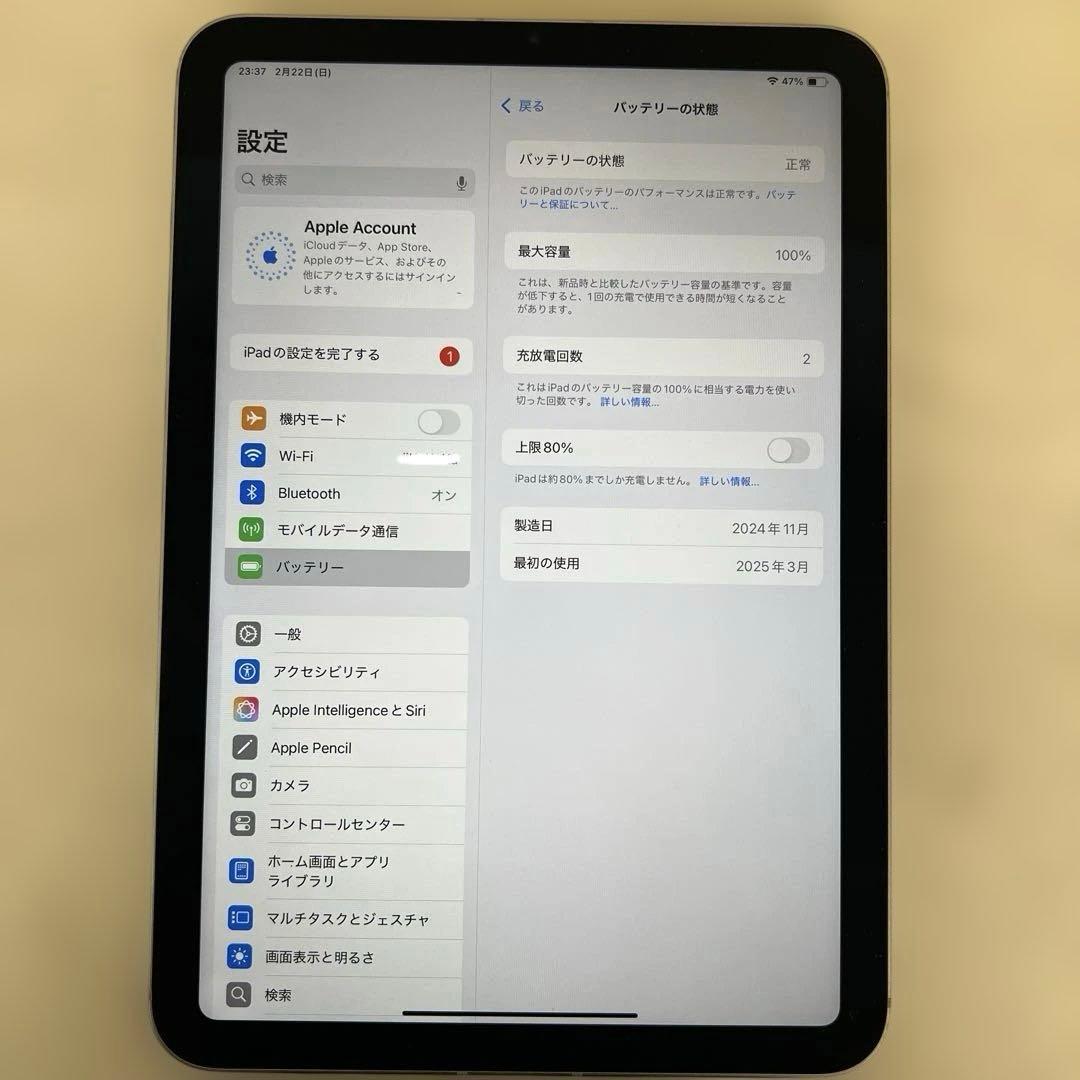 iPad本体 602097 Apple iPadmini A17Pro 256GB