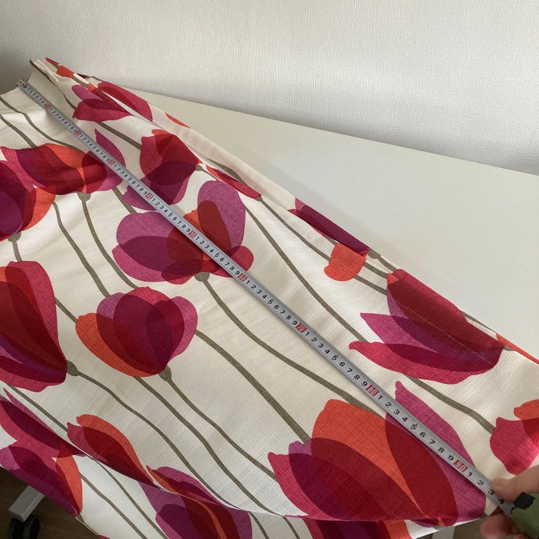 ケユカ　花柄 ドレープカーテン　約幅95×丈190×２枚