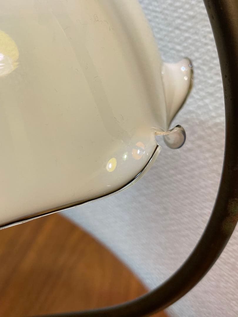 レトロ　乳白　ガラス　アンティーク　ライトスタンド　フリル　ランプ