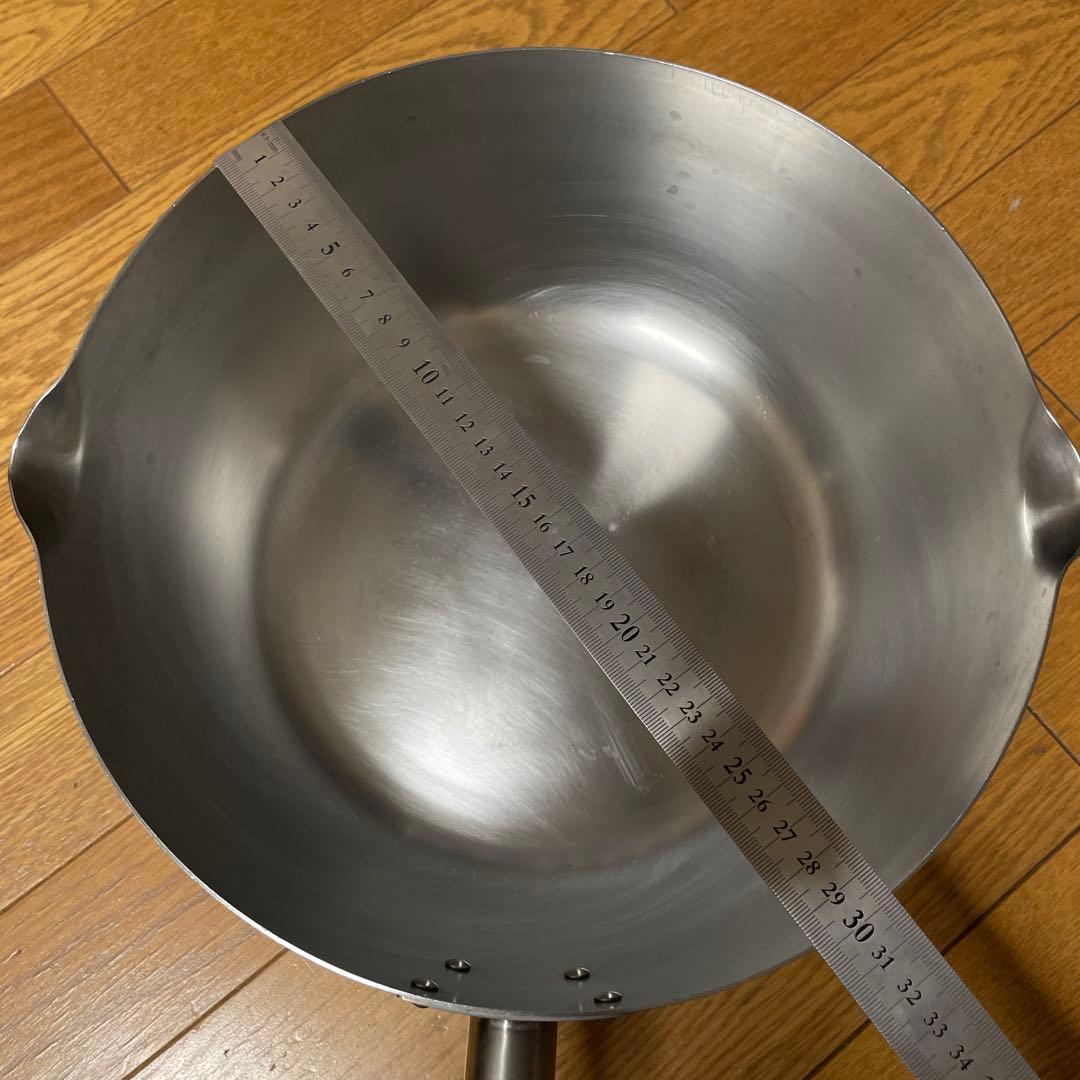 オ*ジ様  ステンレス 雪平鍋 木製ハンドル30センチ